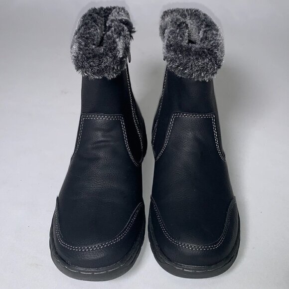 Khombu GIRLS BLACK BOOTS SIZE 6 FAUX FUR ZIP CLOSURE KIDS CASUAL EVERYDAY GIRL - Picture 4 of 6